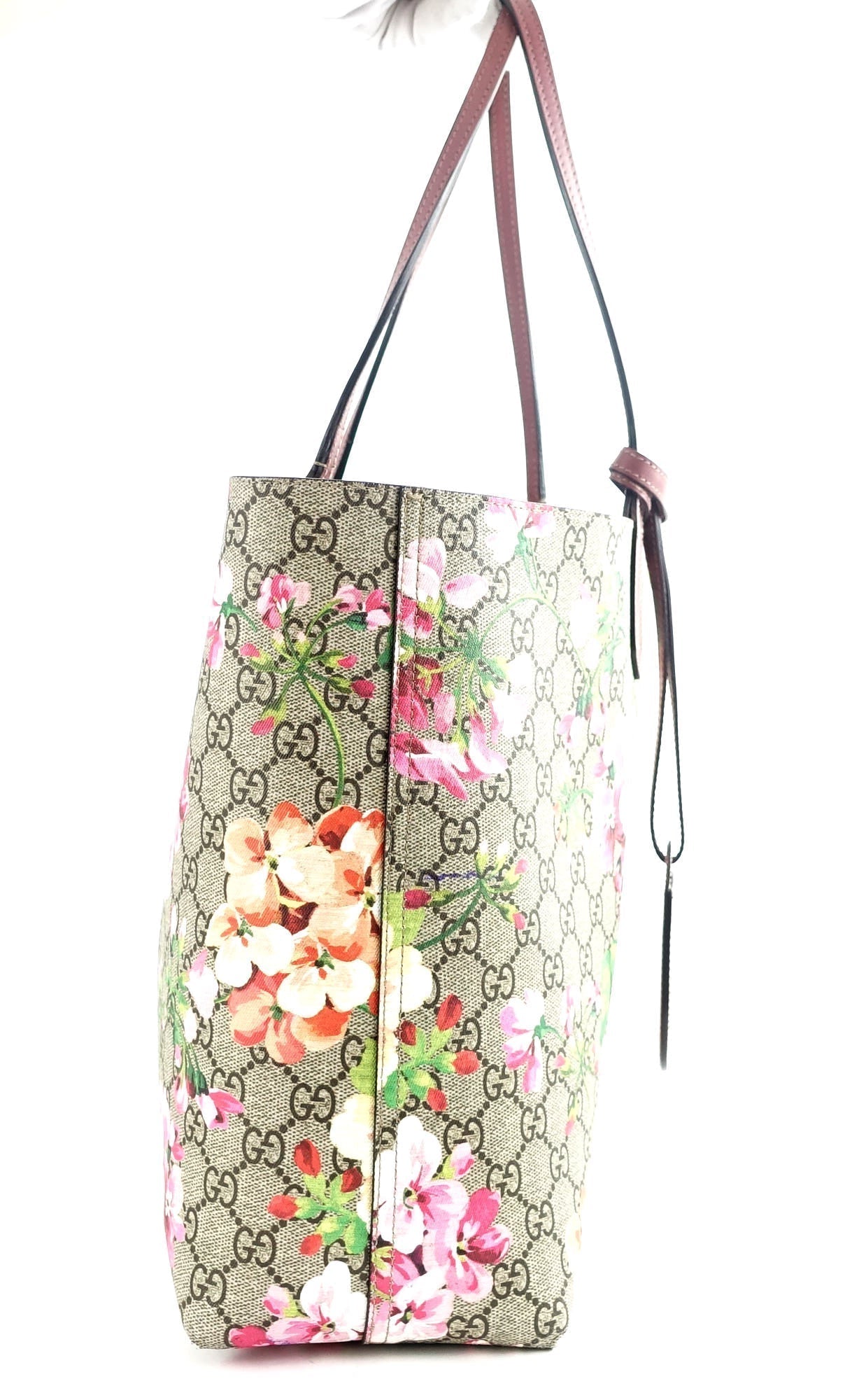 Gucci Reversible Blooms Floral Print Bag Canvas Tote Bag