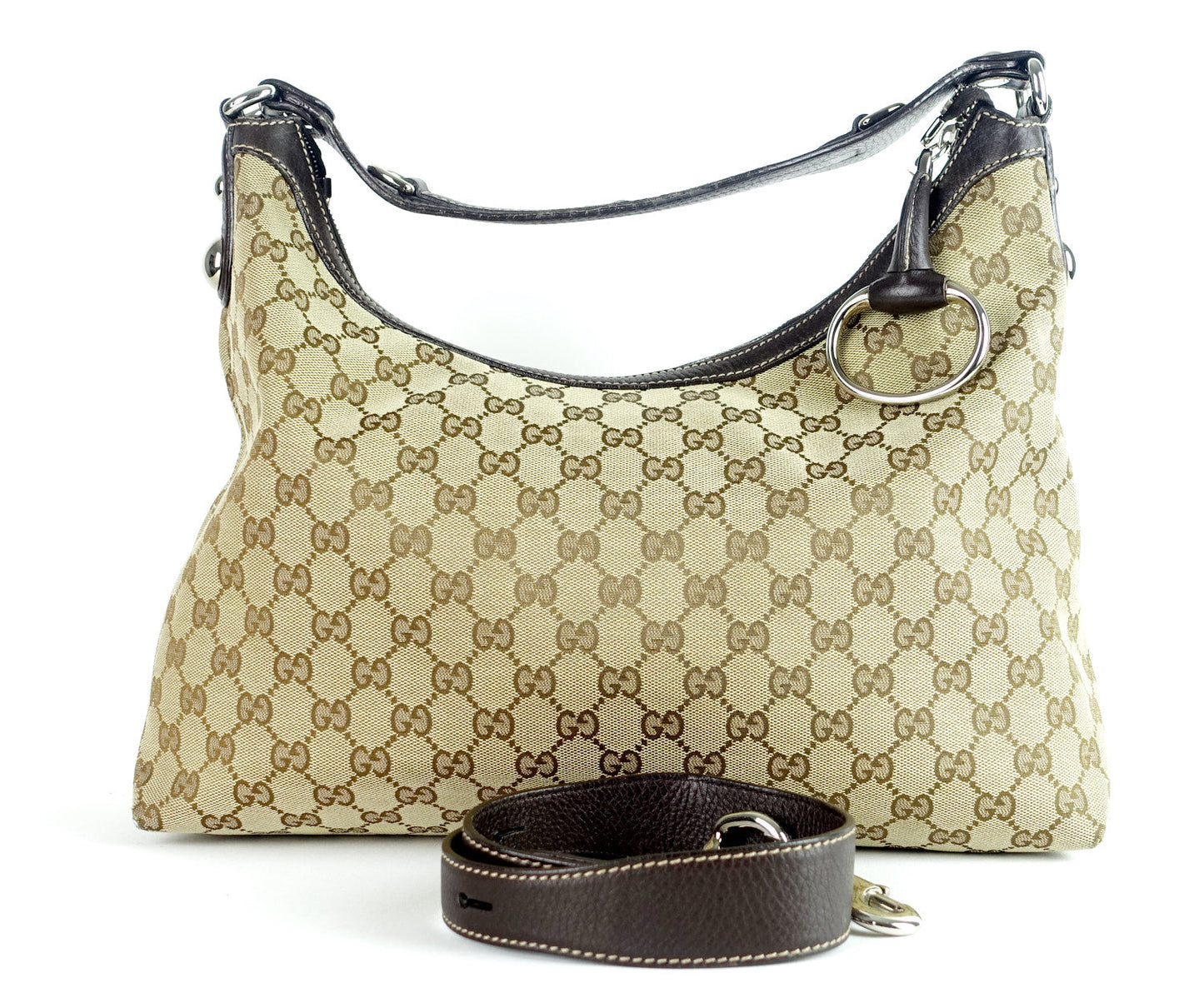 Gucci Hobo Bag Canvas Monogram Travel Bag Hobo Oc273