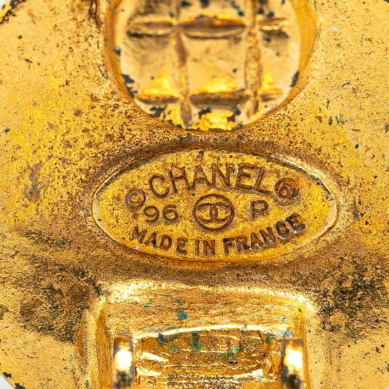 Gold Plated Coco Mark Earrings Jewelry Signature