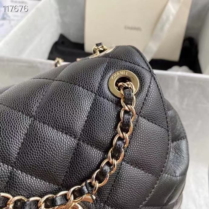 Chanel Duma Backpack Toned Hardware For Women Bags Black Gold Shoulder Bag