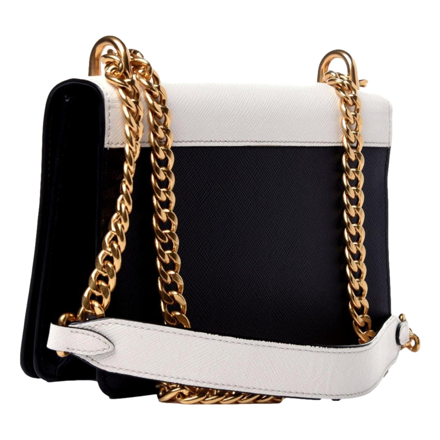 Prada Bianco Crossbody Bag Leather Saffiano Black