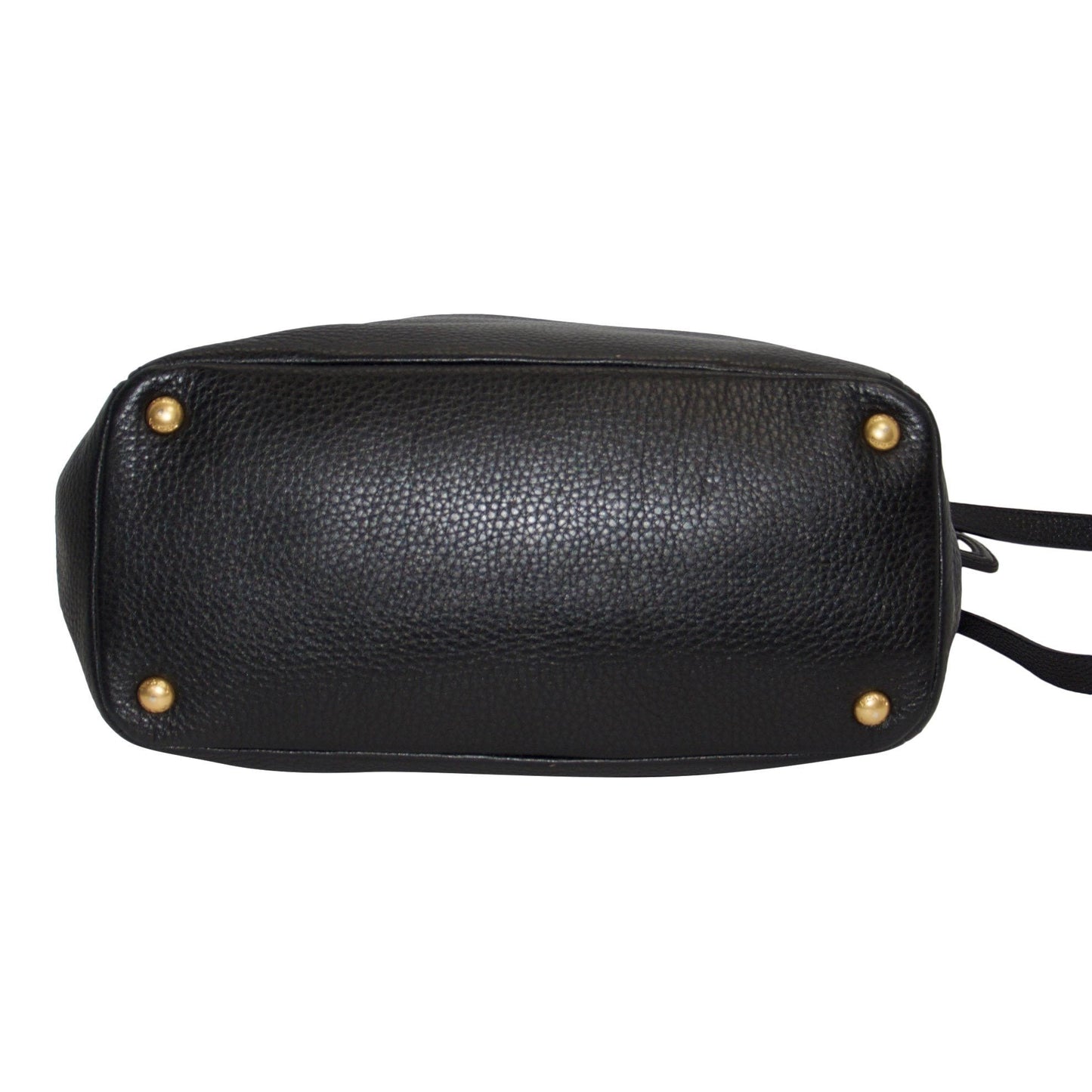 Prada Vitello Daino Side Pocket Hobo Handbag Black Travel Bag