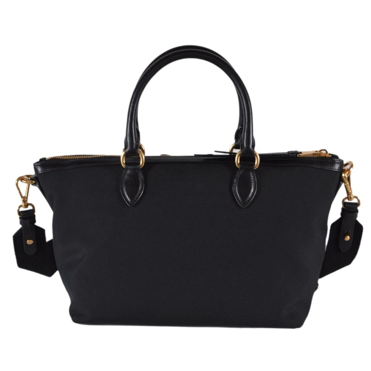 Prada Jacquard Satchel Crossbody Canvas Black Logo Satchel Bag