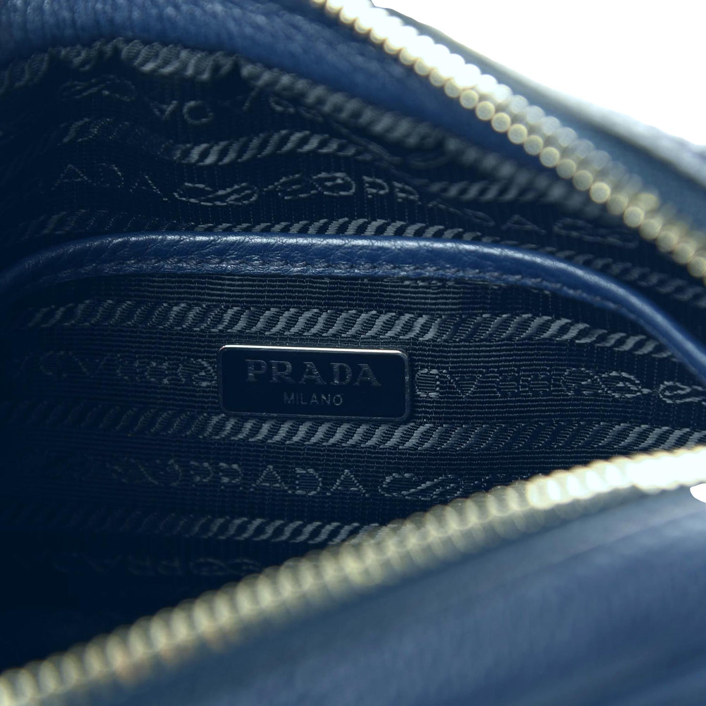 Prada Phenix Logo Camera Crossbody Bag Leather Vitello Blue