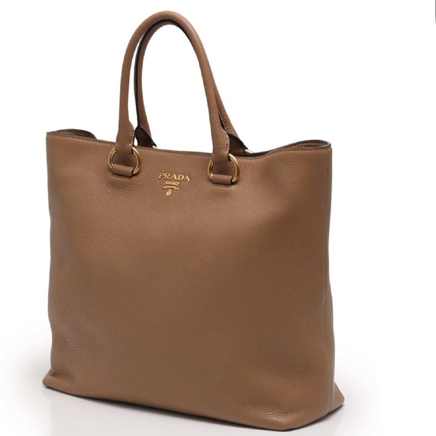 Prada Phenix Cognac Shopping Tote Bag Vitello Brown Shoulder Bag