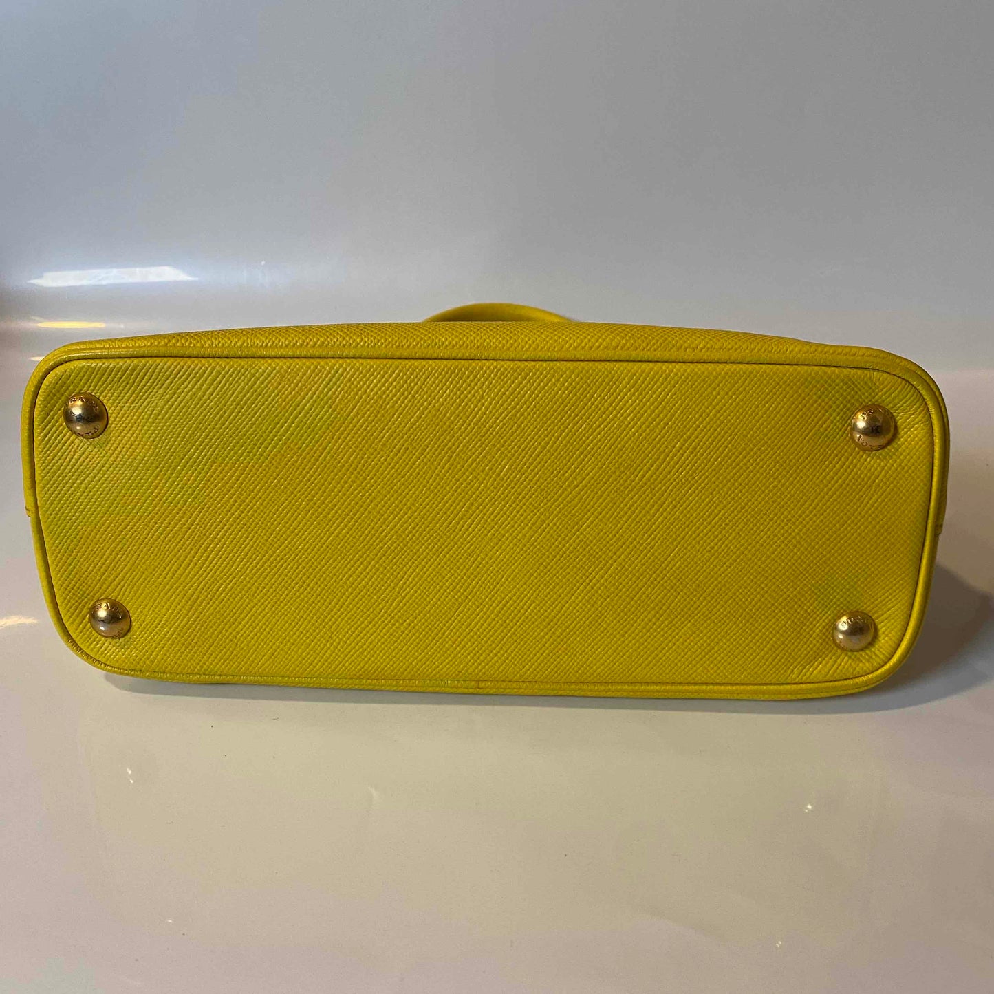Prada Lux Satchel Bag Saffiano Yellow
