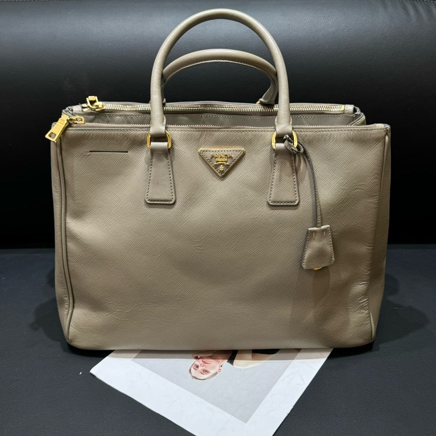 Prada Handbag Galleria Taupe Tote Bag Leather