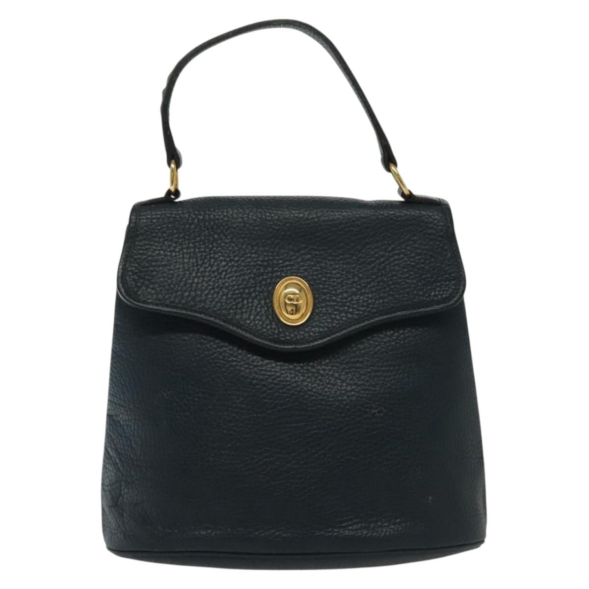 Dior Handbag Christian Leather Blue Navy Leather Navy Leather