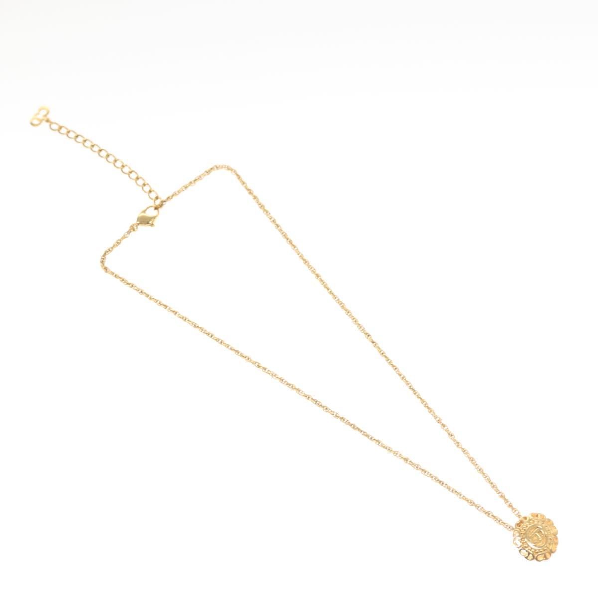 Dior Jewelry Christian Cd Round Pendant Necklace y Metal Gold