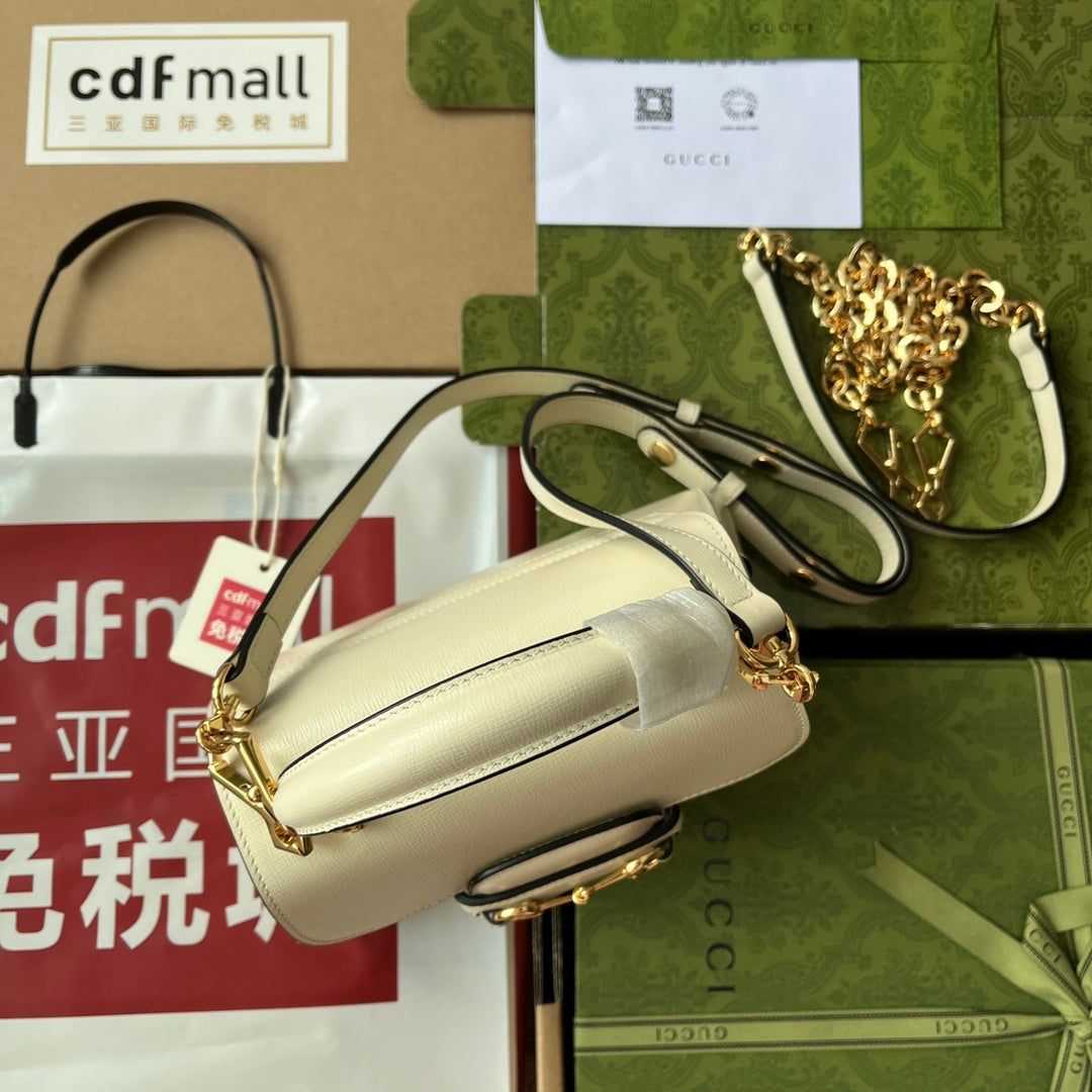 gg Ophidia gg Horsebit , White Mini Bag