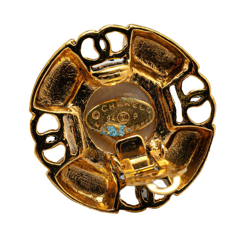 Chanel Gold-Plated Coco Mark Earrings Jewelry