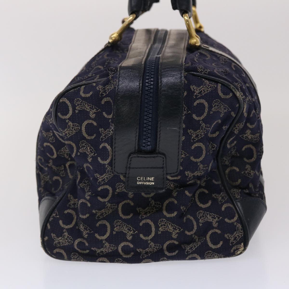 Luxury Boston Bag Navy Ar Leather Canvas Travel Bag