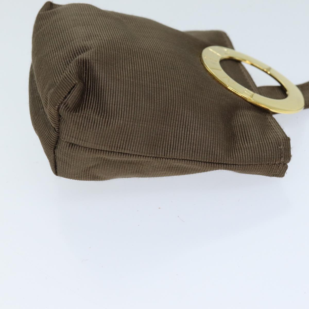 Luxury Circle Pouch Handbag Nylon Brown Travel Bag
