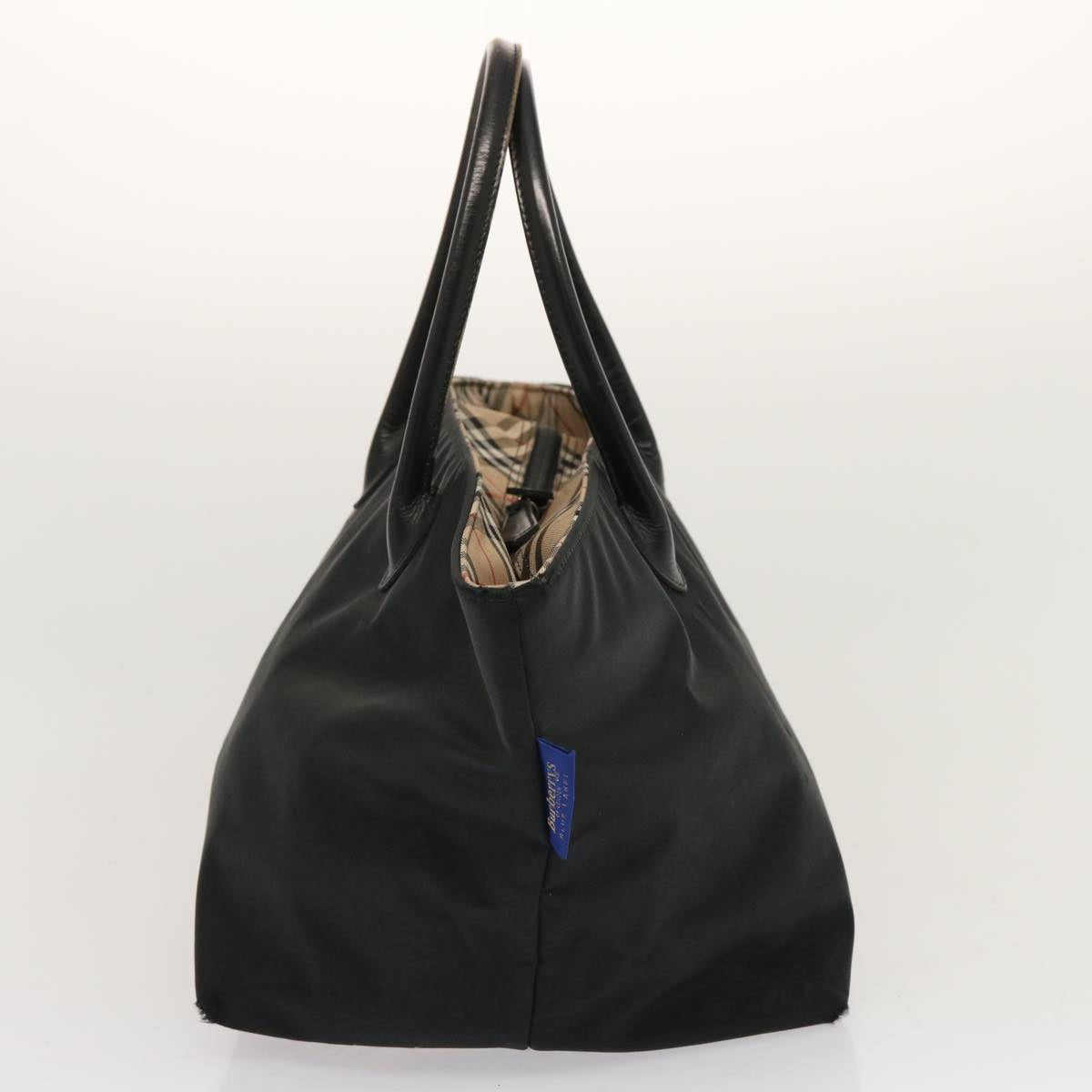Burberry Luxury ss Nova Check Label Hand Bag Auth Nylon Beige Blue Travel Bag Beige Auth Ti1621