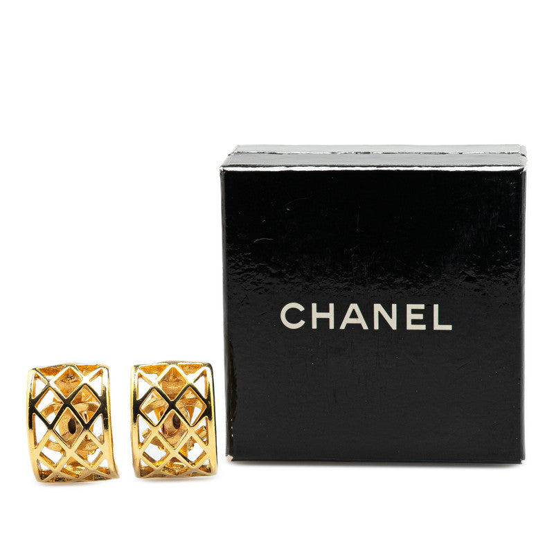 Gold Plated Coco Mark Earrings Jewelry Key Detail