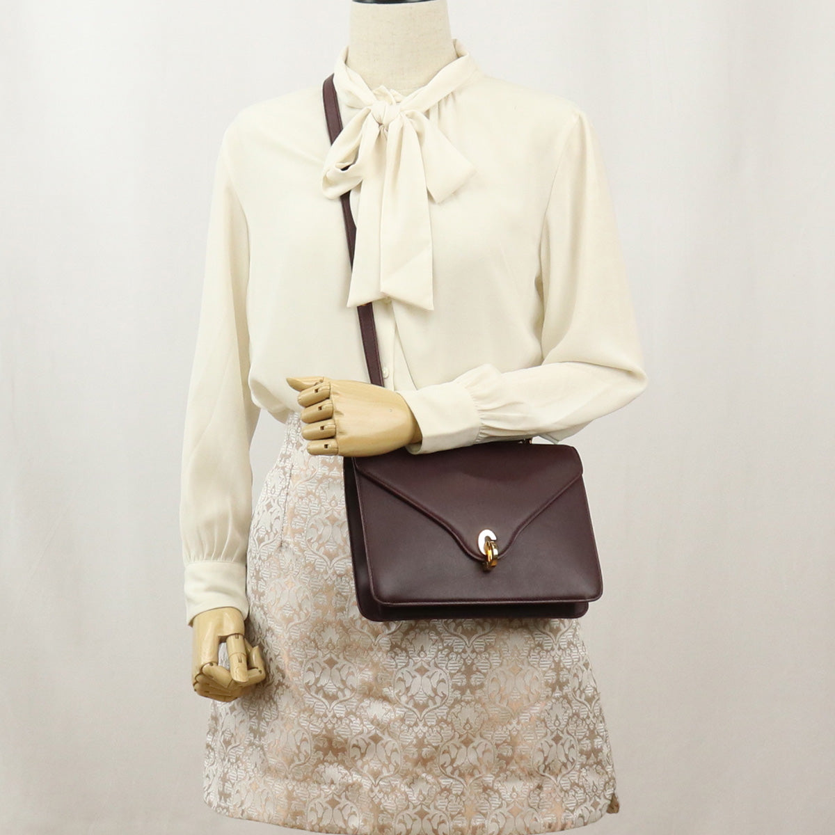 Dior Christian Shoulder Bag Diagonal Purple Women Leather
