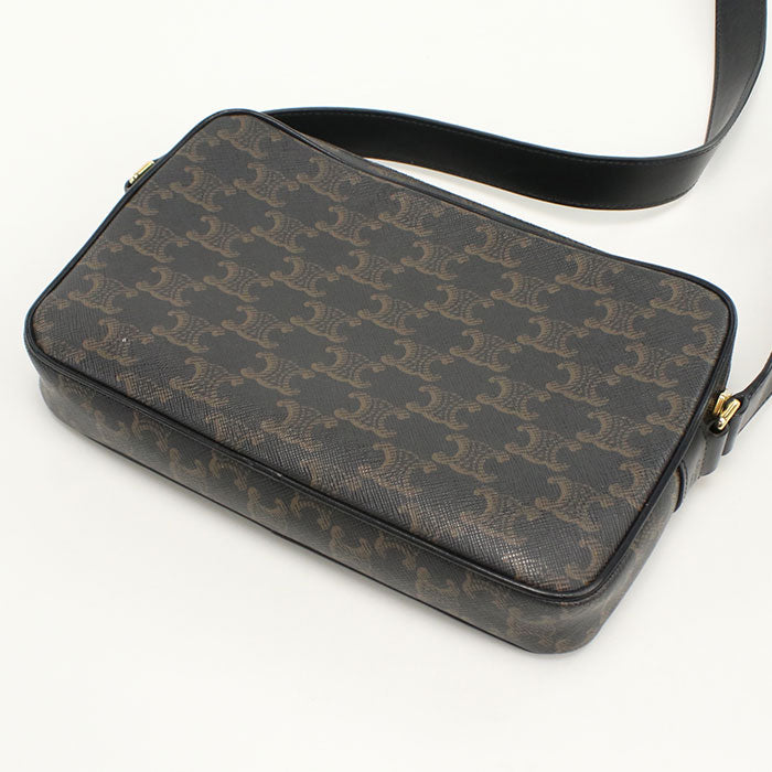 Messenger Triomphe Diagonal Shoulder Bag Pvc Women Canvas Black