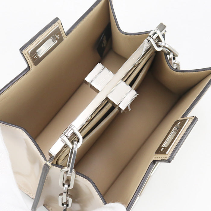 Fendi 8Bn339 Shoulder Bag Cut Petit Peekaboo Bag Light Leather Beige Chain
