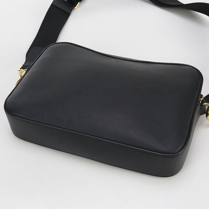 Fendi 7M0286 Sqp Camera Case Diagonal Shoulder Bag Mens Leather Black