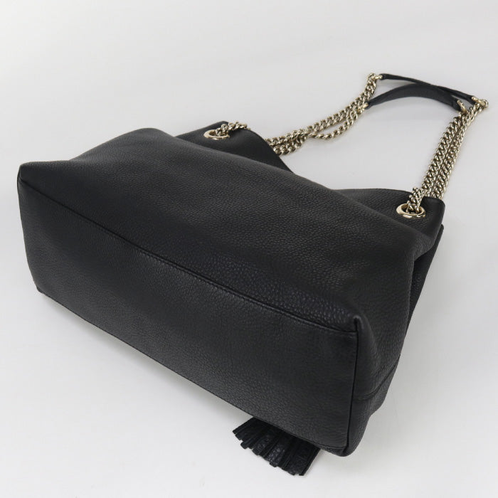 Gucci Soho Leather Black Chain Tote Bag