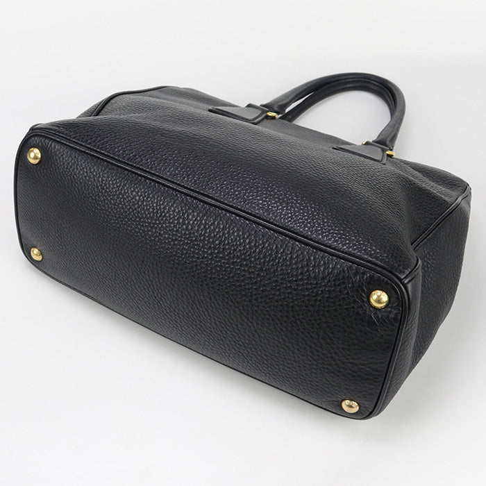 Tote Bag W Zip Handbag Women Leather Black