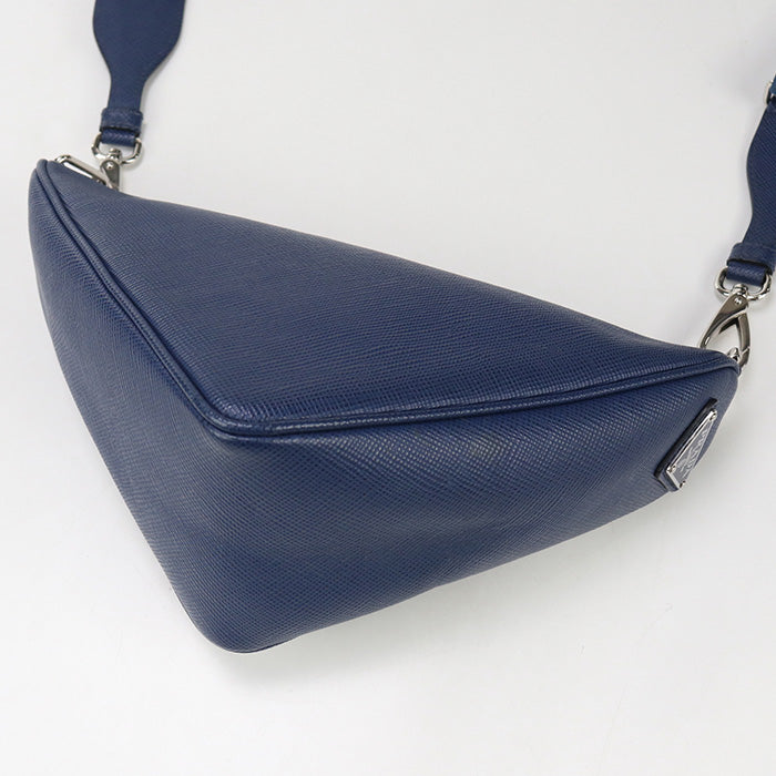 Shoulder Bag Triangle Shoulder Diagonal Shoulder Bag Leather Blue