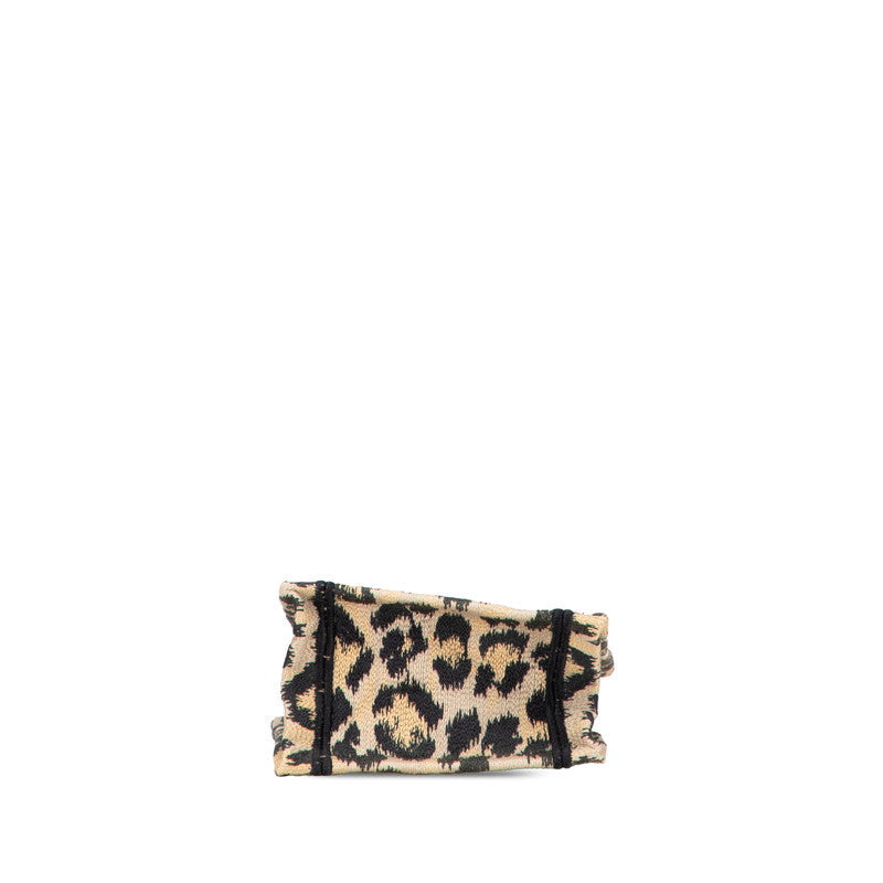 Dior Book Tote Leopard 2Way Bag Canvas Mini Tote Bag