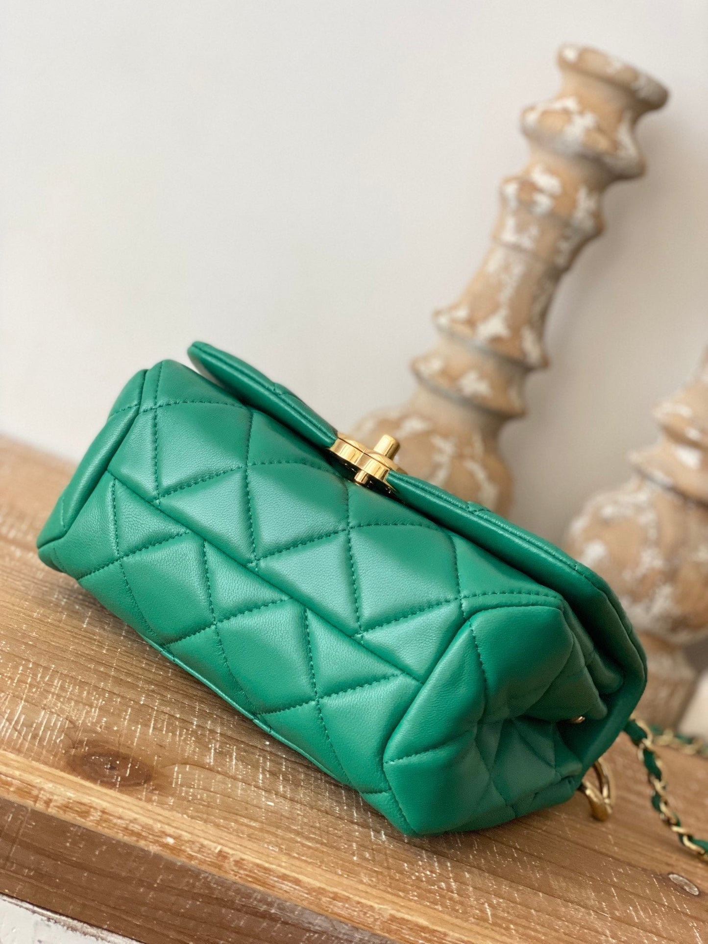 CHL Classic Top Qualityamond Top Green Flap Travel Bag