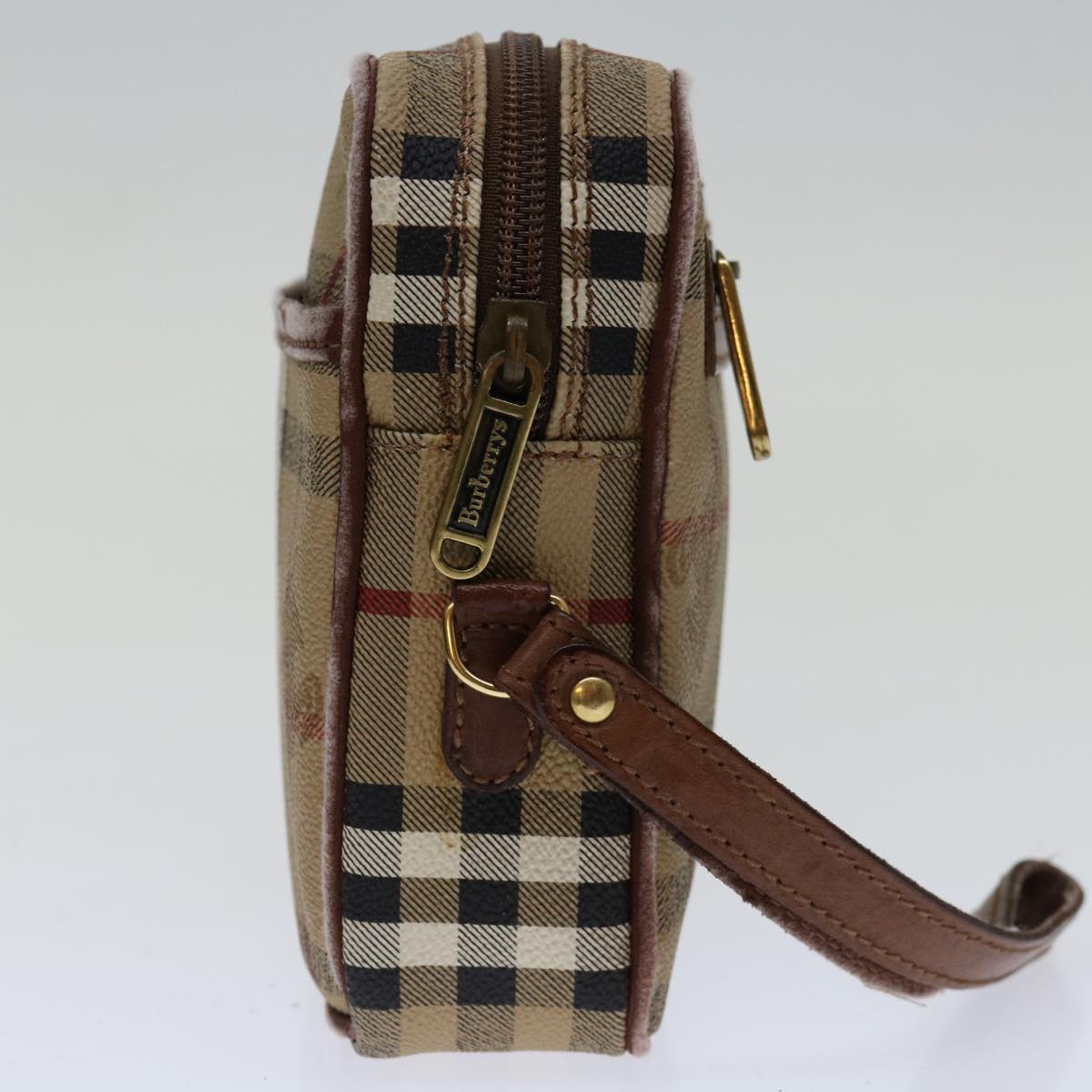 Burberry Luxury ss Nova Check Clutch Bag Pvc Auth Brown Beige