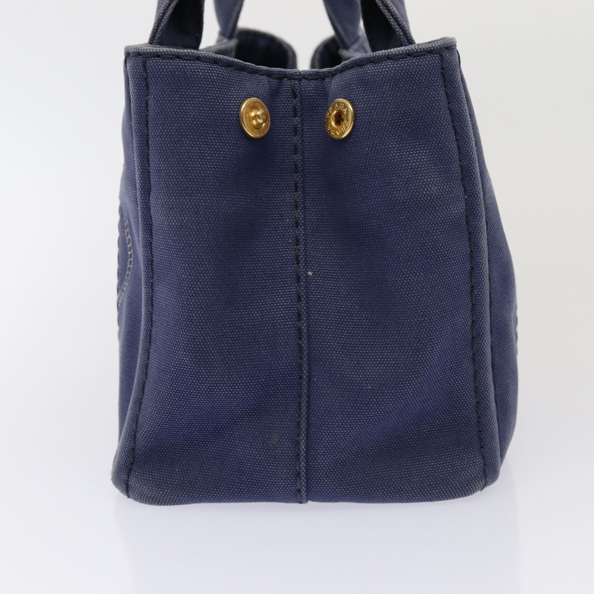 Prada Canapa Pm Hand Bag Auth Canvas Navy Travel Bag