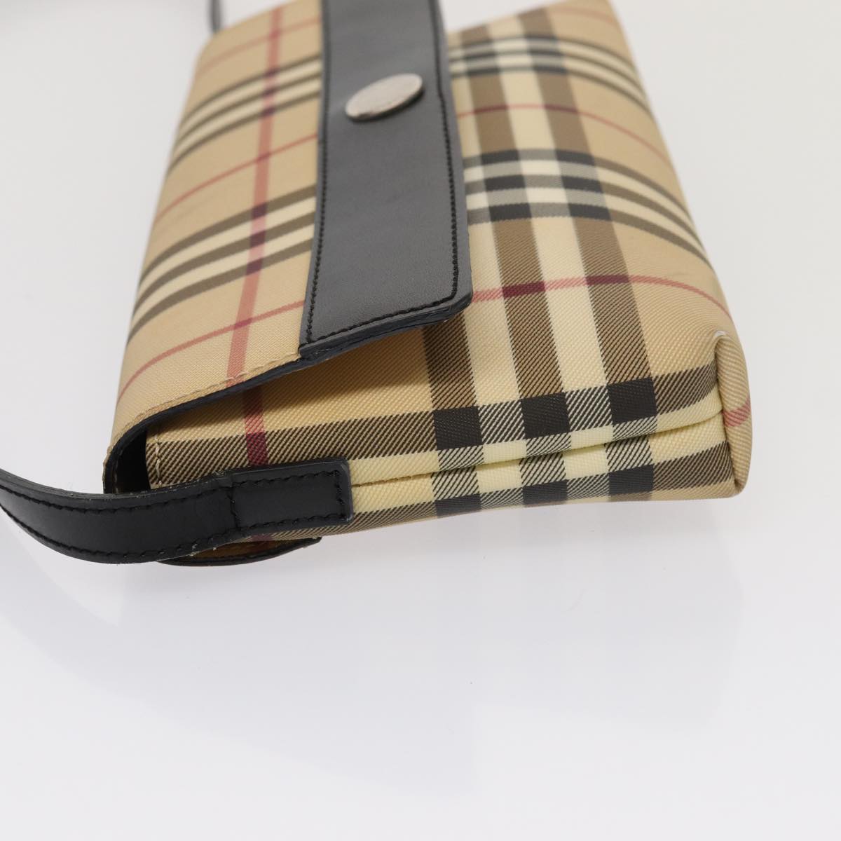 Burberry Luxury Nova Check Shoulder Bag Pvc Auth Yk13998 Beige