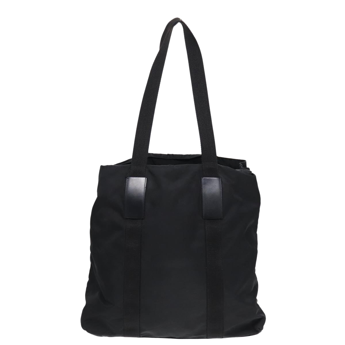 Prada Tote Bag Auth Nylon Black Silver Silver Auth Yk14228