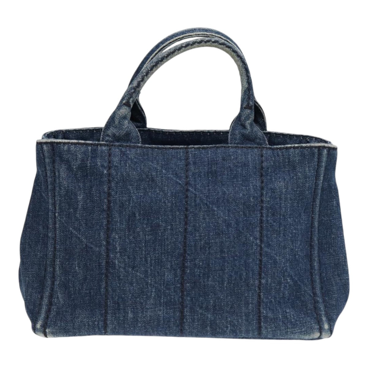 Prada Canapa Pm Hand Bag Auth Blue Gold Travel Bag