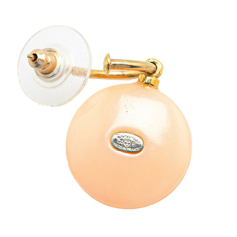 Chanel Faux Pearl Coco Mark Swing Plastic Earrings Jewelry