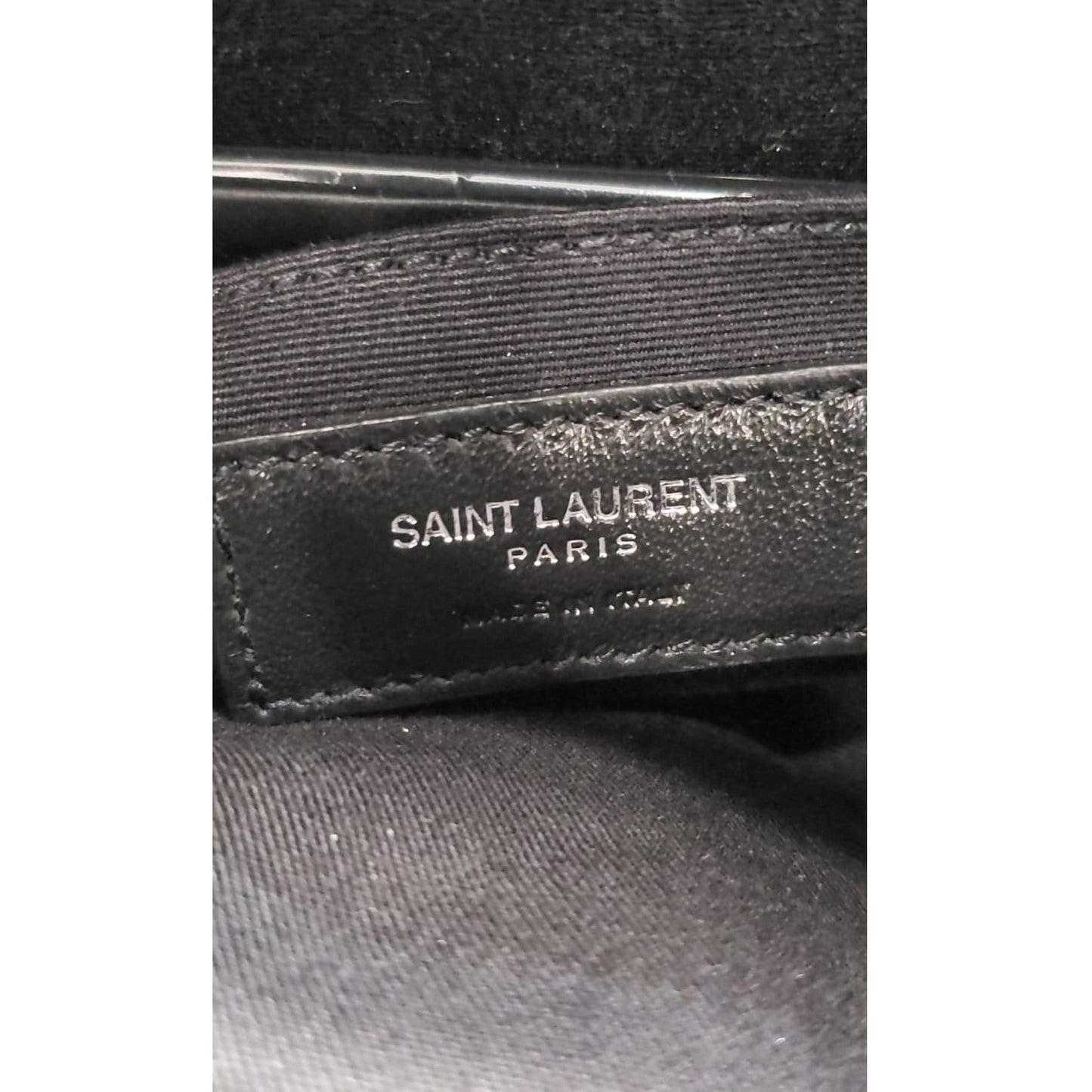 YSL Saint Laurent Yves Lou Camera Crossbody Bag Canvas Raffia Black