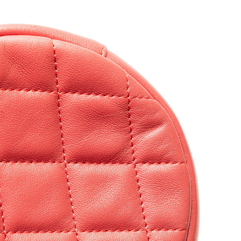 Coco Mark Matelasse Lambskin Shoulder Bag Heart Chain