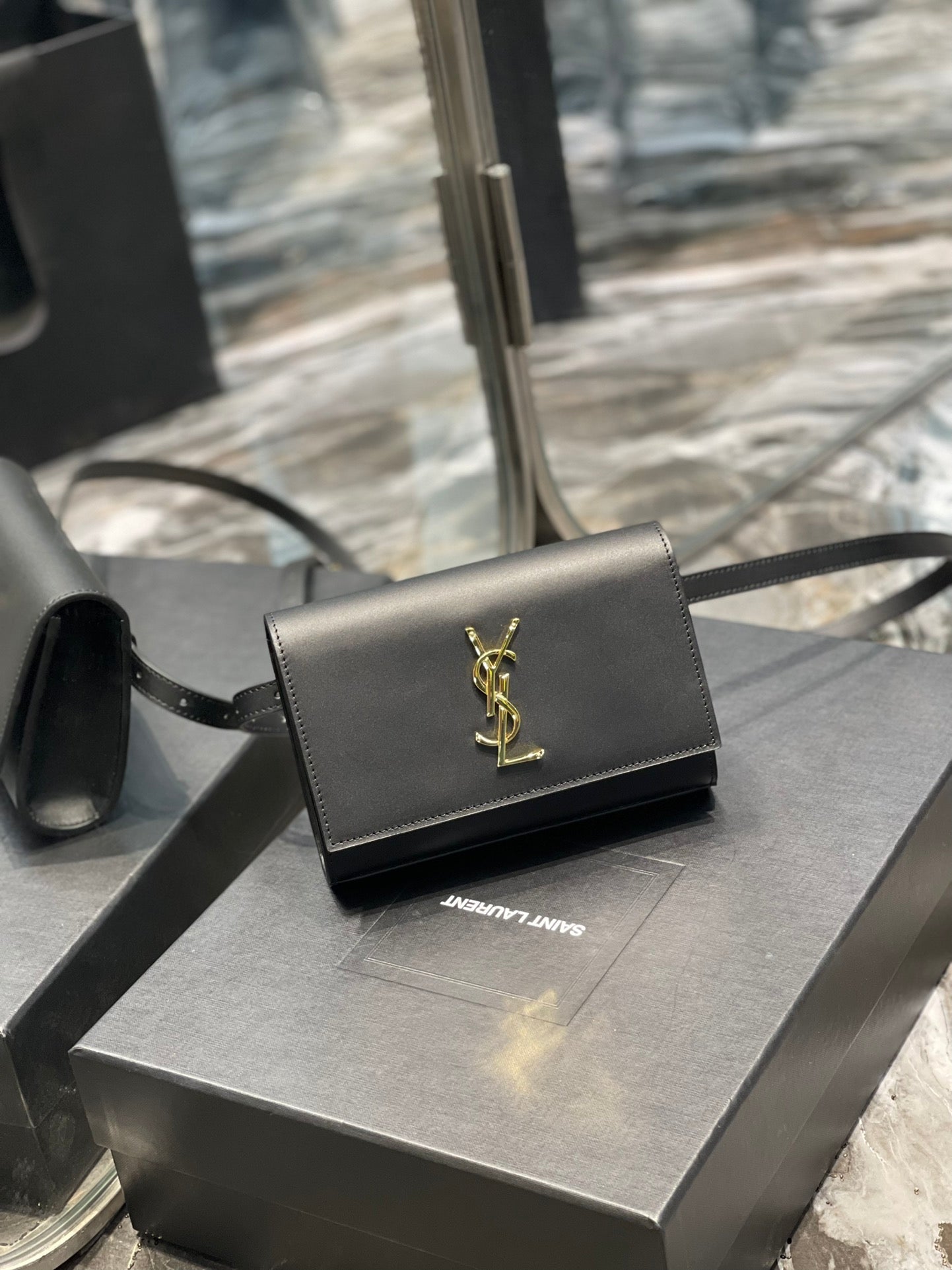 YSL Saint Laurent Kate Belt , ’s 7in Black Accessory