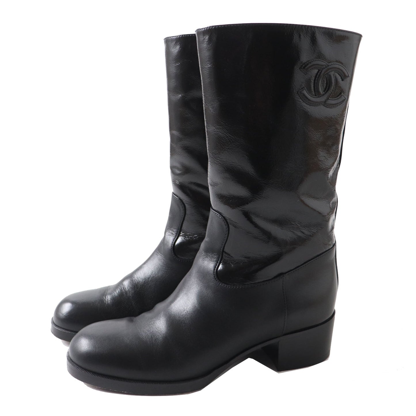 Chanel COCO Mark Shiny Calfskin Boots