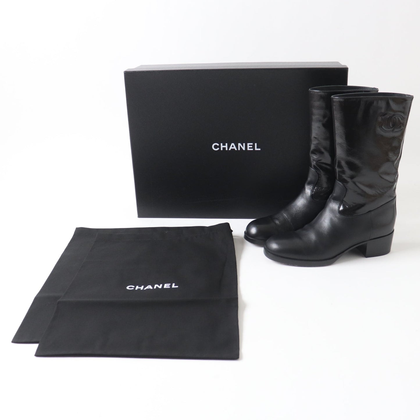Chanel COCO Mark Shiny Calfskin Boots