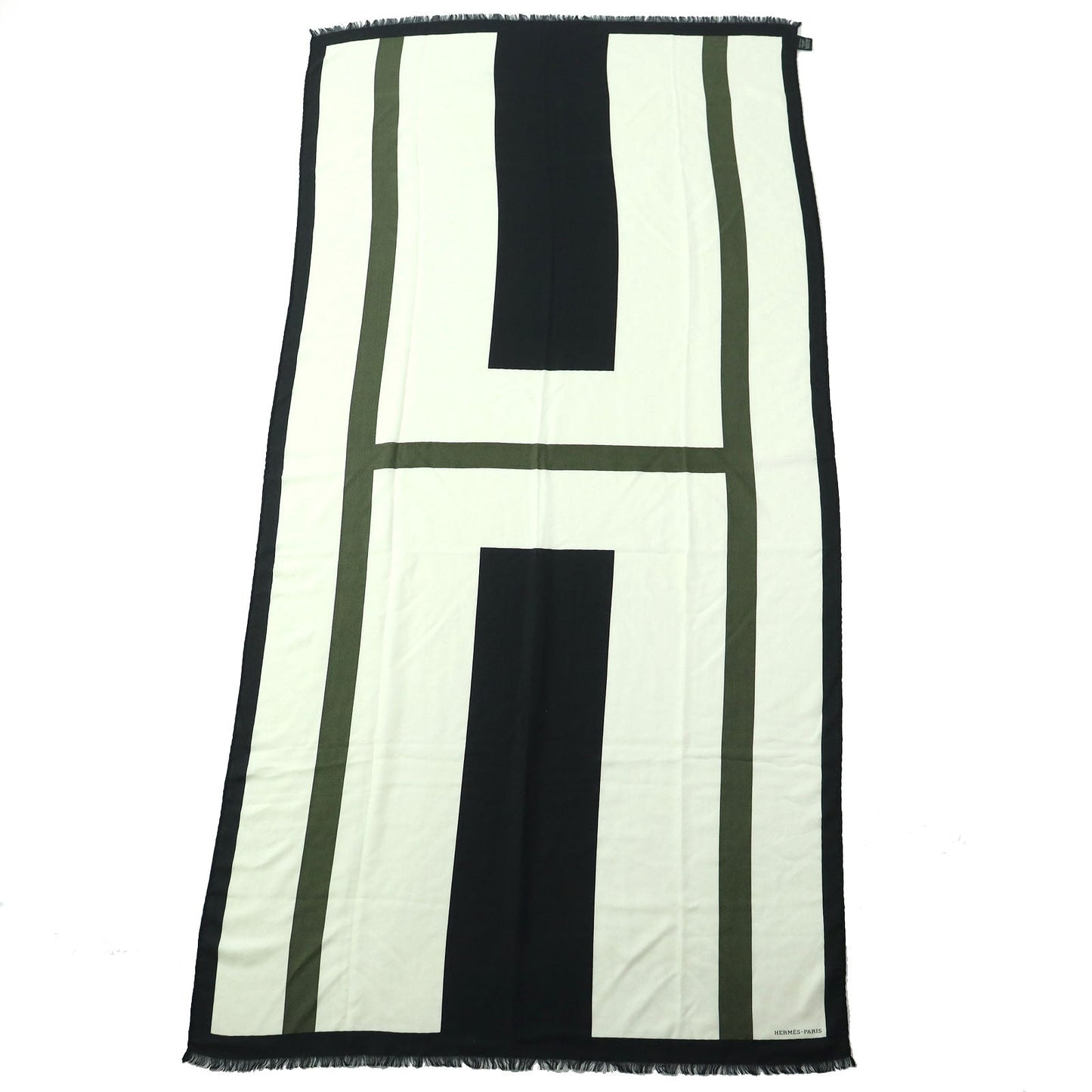 Shawl Main: Cashmere, Main: Silk Khaki Women Black White Travel Bag