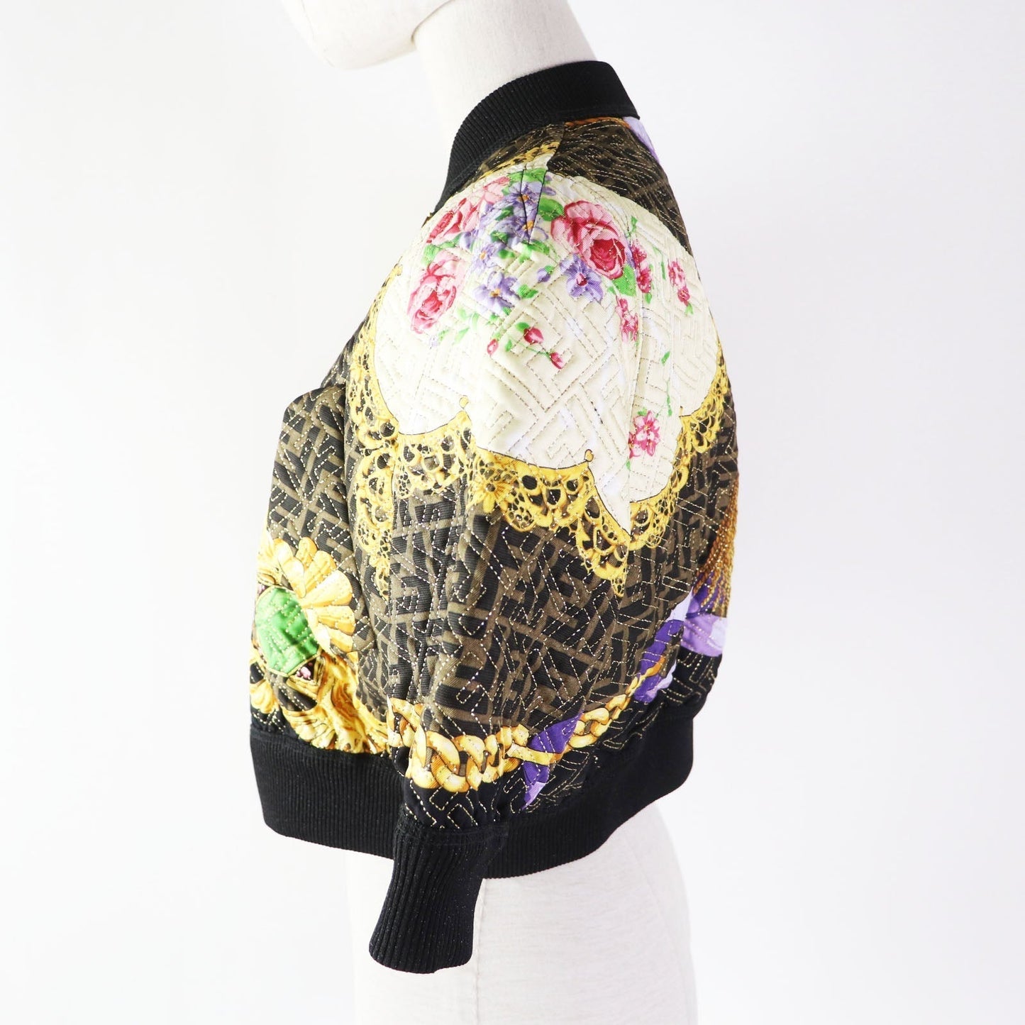 Fendi Blouson Outer Silk Filling Polyester Filling Filling Polyurethane Nylon Black Travel Bag 5013