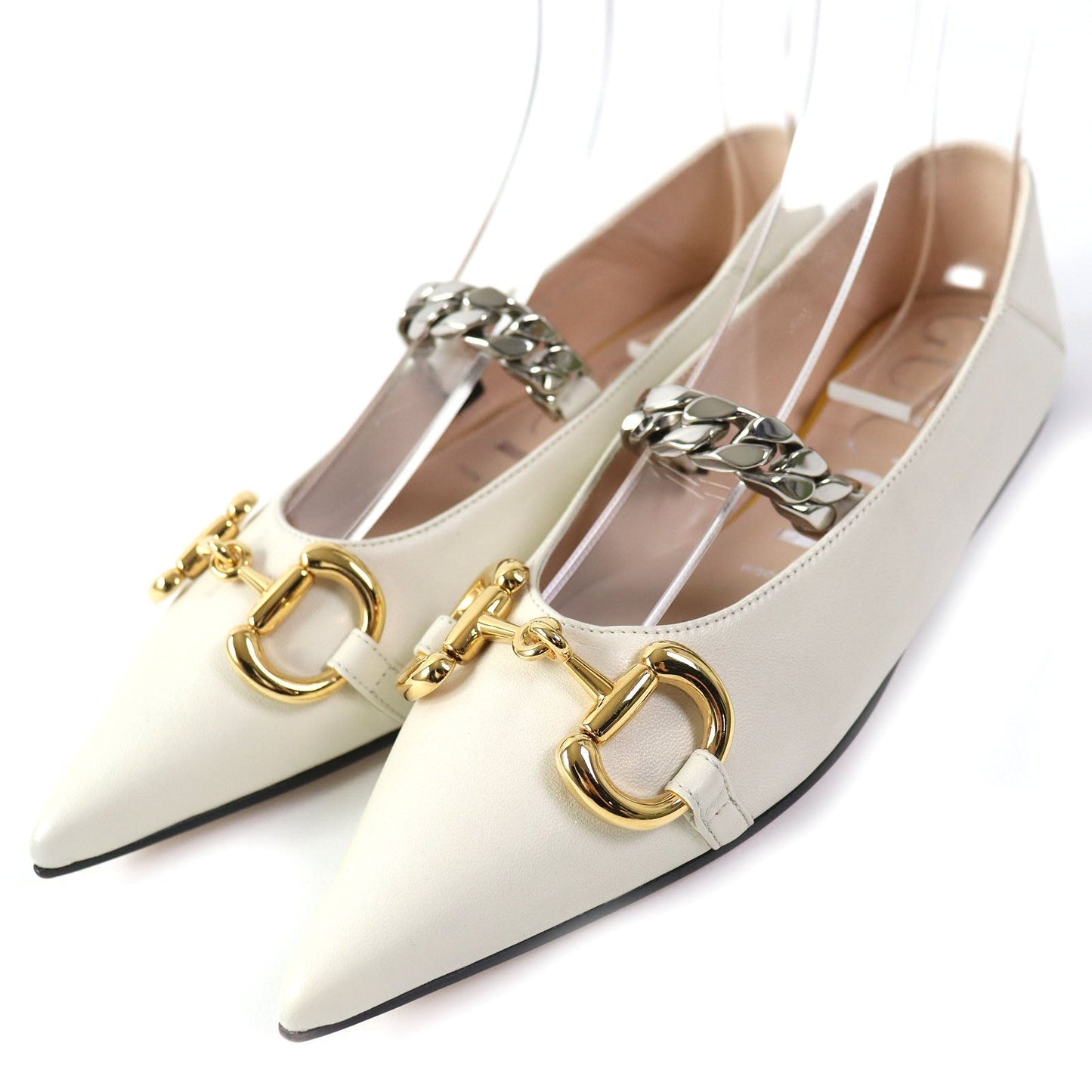 Gucci Horsebit Flats Handbag Leather Chain Shoes 35 5