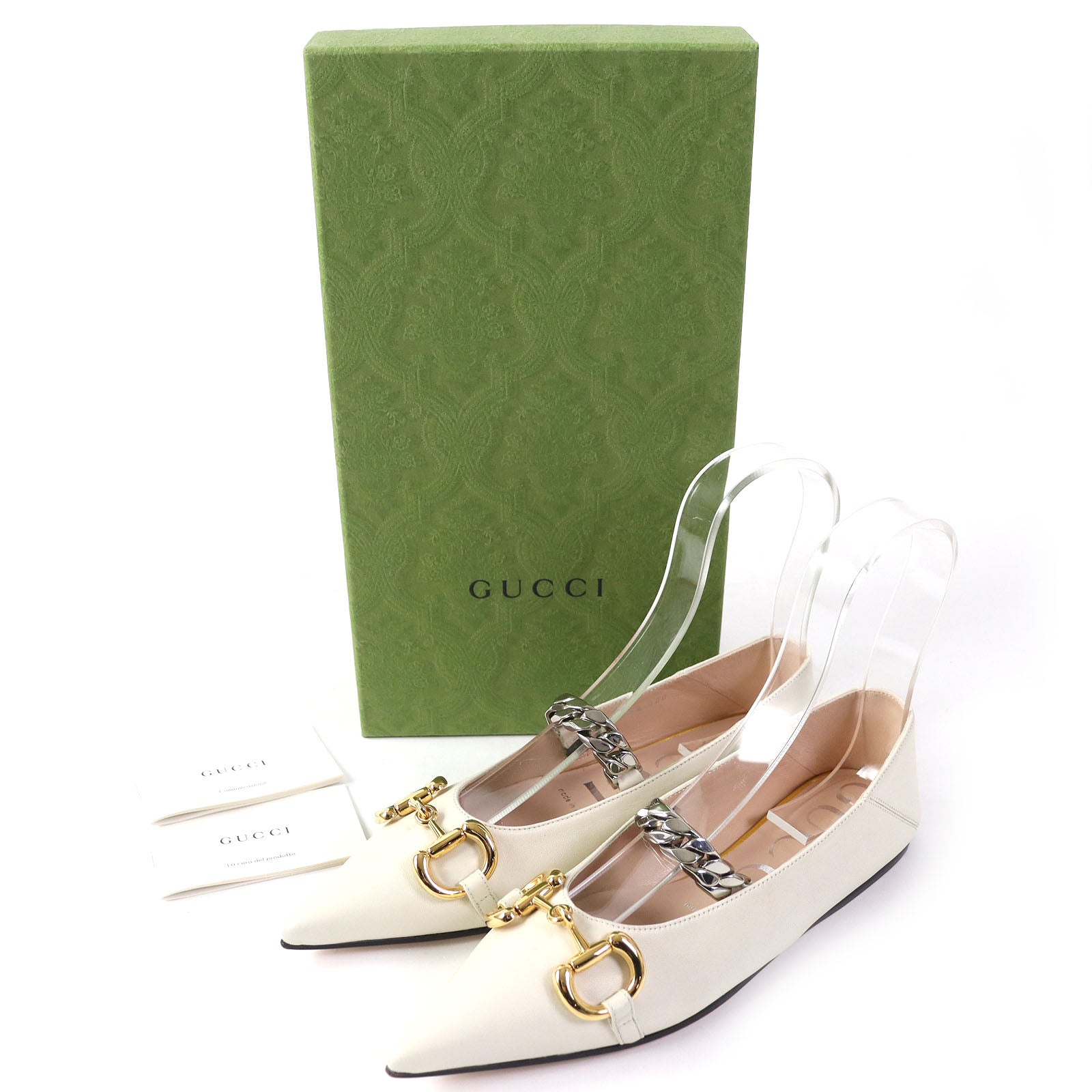 Gucci Horsebit Flats Handbag Leather Chain Shoes 35 5