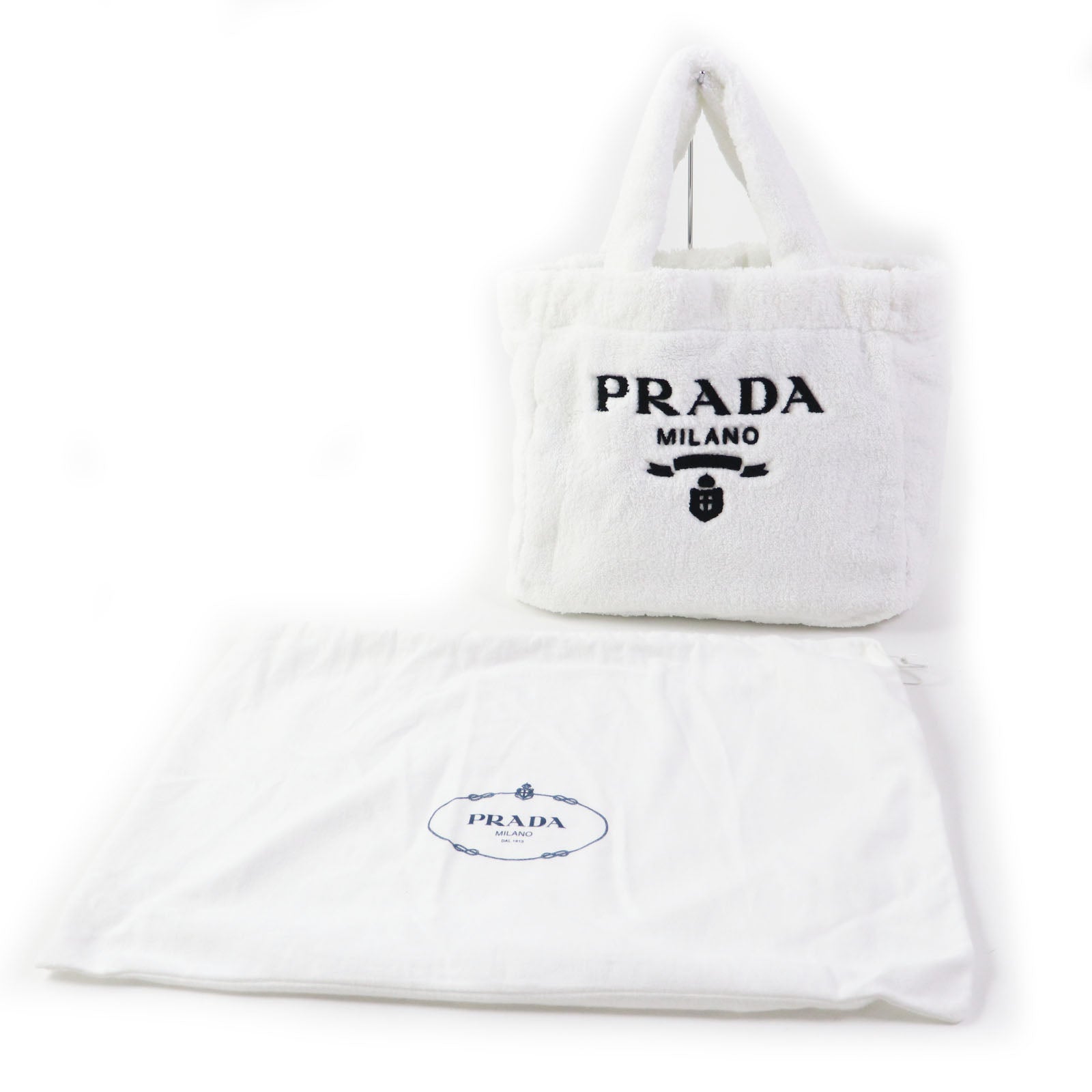 Tote Bag Terry (Pile Fabric) , Nero Black White