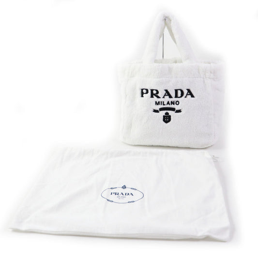 Prada Terry Tote Bag 1Bg130 Black White