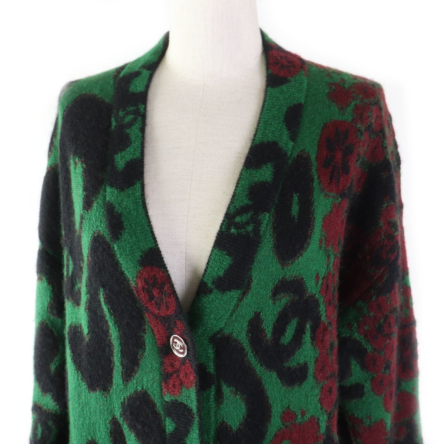 Chanel Cashmere Mohair Cardigan COCO Mark Button Apparel