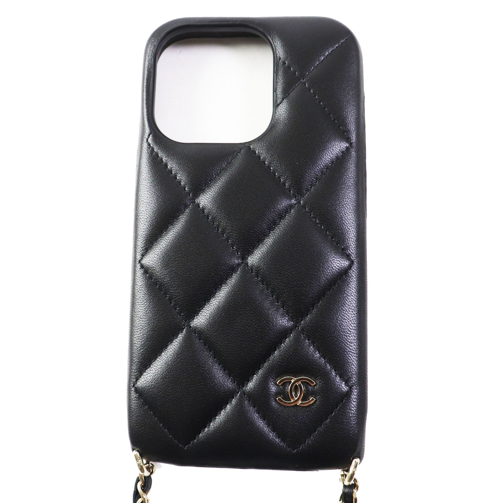 Chanel iPhone lambskin Matrasse Black Handbag