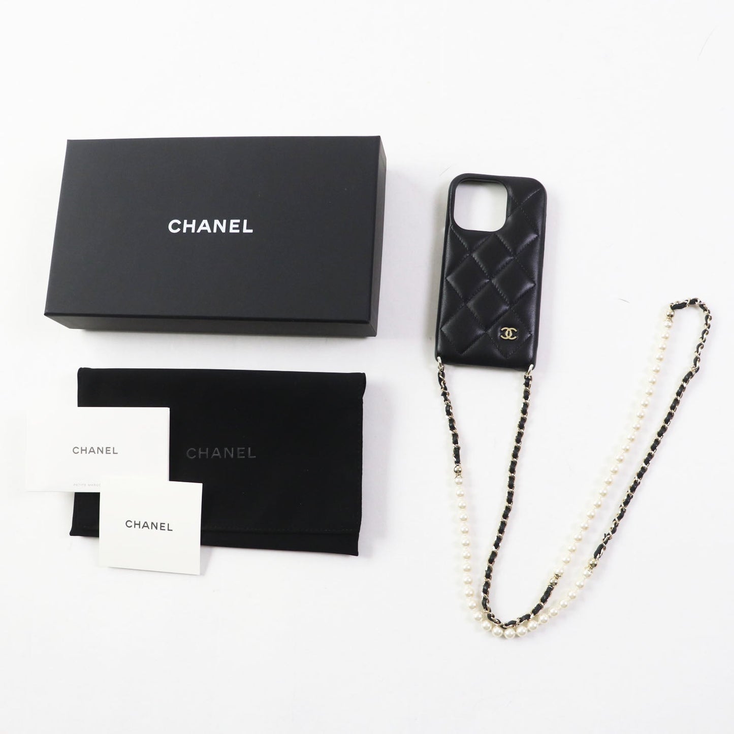 Chanel iPhone lambskin Matrasse Black Handbag