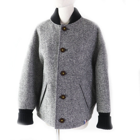 Louis Vuitton Blouson 1ACIVZ tweed varsity jacket Wool Black White Apparel