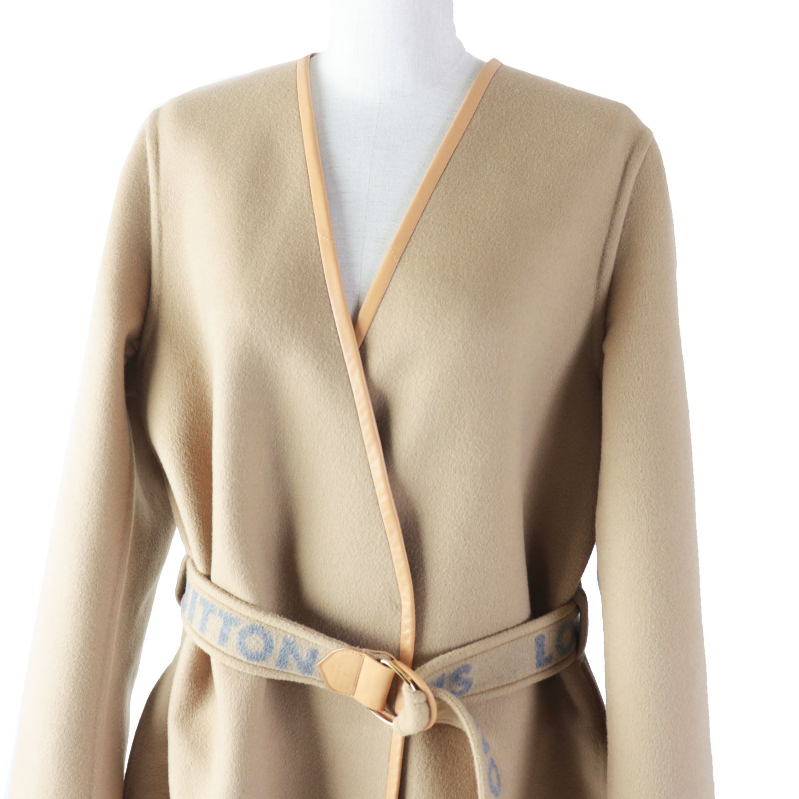 Louis Vuitton coat part sheepskin Synthetic part Leather Wool Beige Apparel